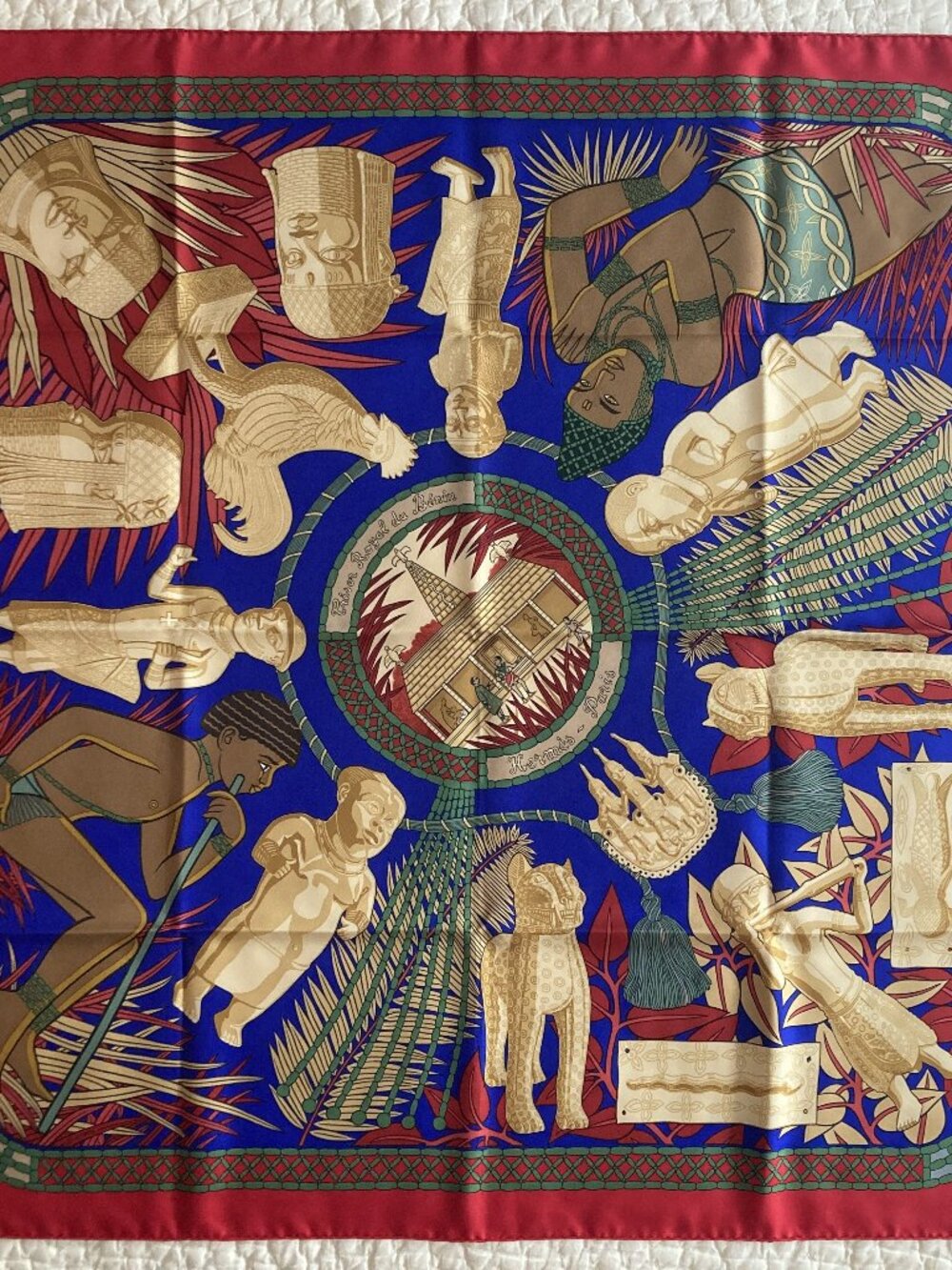 Vintage Hermes Tresor Royal du Benin Silk Scarf